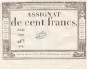 Frankreich 100 francs 100 Francs - 18 Nivose An III - (07.01.1795) - Sign. Tuet - Serial 5590 -