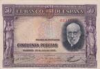 50 pesetas 1935 Spanien 50 Pesetas - Santiago Ramon y Cajal - 1935 - XF - P.88 II / VZ