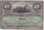 Kuba 10 pesos 10 Pesos - Harvesting sugar cane Overprint PLATA - 1896 -