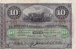 Kuba 10 pesos 10 Pesos - Harvesting sugar cane Overprint PLATA - 1896 -