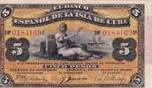 Kuba  5 Pesos - Woman, boats - 1896 - P.48b III / SS