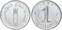 Frankreich  1 centime Epi - 1991 BU frappe médaille I / ST