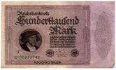 Deutschland  100000 Mark Gisze - 1923 - Serial T - C.00 III / SS