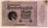 Deutschland 100000 mark 100000 Mark Gisze - 1923 - Serial T - C.00 -