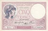 Frankreich 5 francs 5 Francs Helmeted woman 05-12-1940 Serial K.66990 - VF to XF -