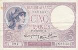 Frankreich 1940 5 Francs Helmeted woman 05-12-1940 Serial N.67143 IV / S