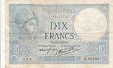 Frankreich 10 francs 10 Francs - Minerva - 02-02-1939 - Serial W.68750 -