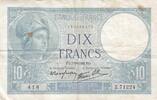 Frankreich 10 francs 10 Francs - Minerva - 07-09-1939 - Serial Z.71224 -