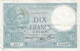 Frankreich 10 francs 10 Francs - Minerva - 12.12.1940 - Serial V.81547 -