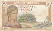 Frankreich 50 francs 50 Francs Ceres - 17-01-1935 Serial X.304 -