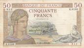Frankreich 50 francs 50 Francs Ceres - 28-04-1938 - Serial K.8188 -