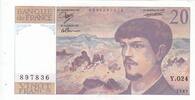 Frankreich 20 francs 20 Francs - Debussy - 1989 - Serial Y.024 -