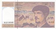Frankreich  20 Francs Debussy - 1997 - Serial B.055 II / VZ+