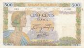 Frankreich 1941 500 Francs - La Paix - 21-05-1941 - Serial C.3045 III / SS
