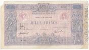 Frankreich 1912 1000 Francs - Blue on lilac - 20-07-1912 - Serial H.782 IV / S+