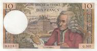 Frankreich 10 francs 10 Francs - Voltaire - 07-08-1969 - Serial Q.502 -