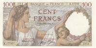 Frankreich 1941 100 Francs - Sully - 09-01-1941 - Serial K.17737 I / ST