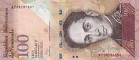 Venezuela 100000 bolivares 100 Bolivares - Simon Bolivar - red siskin birds - 23-06-2015 - Serial AT -