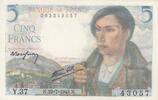 Frankreich 5 francs 5 Francs - Shepherd - 22-07-1943 - Serial Y.37 -