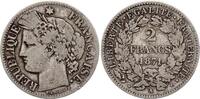 Frankreich 1871 2 Francs Ceres - 1870 Large A Paris - Silver IV / S
