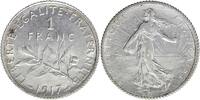 Frankreich  1 Franc - Sower- 1917 - Silver III / SS