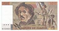 Frankreich  100 Francs Delacroix - 1983 - Serial U.66 I- / VZ+ / VZ-ST