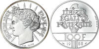 Frankreich 100 francs 100 Francs Liberty- 1988 - Silver - from UNC set -