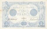 Frankreich 5 francs 5 Francs - Blue - 28-08-1916 - Serial D.13581 -