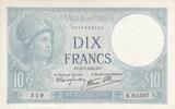 Frankreich 10 francs 10 Francs Minerva - 09-01-1941 - Serial X.83532 -