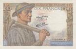 Frankreich 10 francs 10 Francs - Miner - 25-03-1943 - Serial Q.51 -