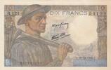 Frankreich 10 francs 10 Francs - Minor - 19-12-1946 - Serial R.121 -