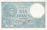 Frankreich 10 francs 10 Francs - Minerva - 19-10-1939 - Serial P.74963 -