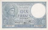 Frankreich 10 francs 10 Francs - Minerva - 21-09-1939 - Serial X.72552 -
