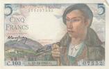 Frankreich 1943 5 Francs - Shepherd - 23-12-1943 - Serial C.103 I- / VZ+ / VZ-ST