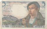 Frankreich 5 francs 5 Francs - Shepherd - 23-12-1943 - Serial C.103 -