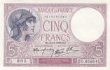 Frankreich 5 francs 5 Francs - Purple - 02-11-1939 - Serial G.65864 -