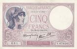 Frankreich 5 francs 5 Francs - Purple - 26-12-1940 - Serial V.67826 -