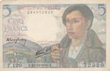 Frankreich 5 francs 5 Francs - Shepherd - 23-12-1943 - Serial T.120 -