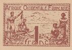 1 franc 1944 Französisches Westafrika 1 Franc - Brown, fishermen - ND (1944) I / ST