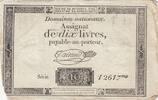 Frankreich 1792 10 Livres - Watermark Republique - French Revolution - 24-10-1792 - Serial 12617 III / SS