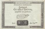 Frankreich 1792 10 Livres - Watermark Republique - French Revolution - 24-10-1792 - Serial 8638 II / VZ