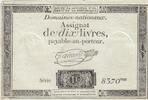 Frankreich 1792 10 Livres - Watermark Republique - French Revolution - 24-10-1792 - Serial 8370 II / VZ