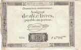 Frankreich 1792 10 Livres - Watermark Republique - French Revolution - 24-10-1792 - Serial 14796 III / SS