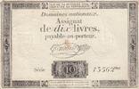 Frankreich 1792 10 Livres - Watermark Republique - French Revolution - 24-10-1792 - Serial 13562 III / SS