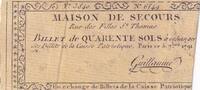 40 sols 1791 Frankreich 40 sols - Emergency home, rue des filles St. Thomas - 05-09-1791 - False III / SS