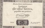 Frankreich 1792 10 Livres - Watermark Republique - French Revolution - 24-10-1792 - Serial 14969 III / SS