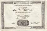 Frankreich 1792 10 Livres - Watermark Republique - French Revolution - 24-10-1792 - Serial 14796 II / VZ