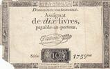 Frankreich 1792 10 Livres - Watermark Fleur de Lys - 24-10-1792 - Sign. Taisaud - Serial 1759 V / SGE