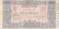 Frankreich 1000 francs 1000 Francs - Rose and Blue - 07-11-1919 - Serial E.1346 -