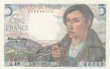 Frankreich 5 francs 5 Francs - Shepherd - 22-07-1943 - Serial Q.48 -